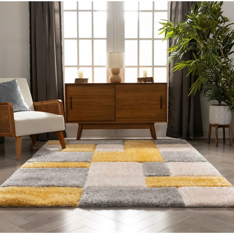 Well Woven San Francisco Shag Yellow/Gray Area Rug & Reviews Wayfair